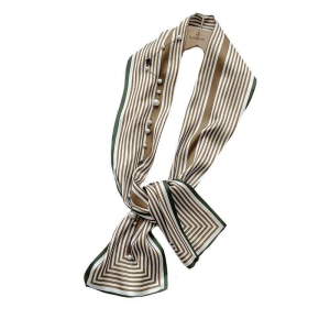 The new simple silk scarf double sided stripes silk ribbon imitation silk ribbon satin scarf elegant headband