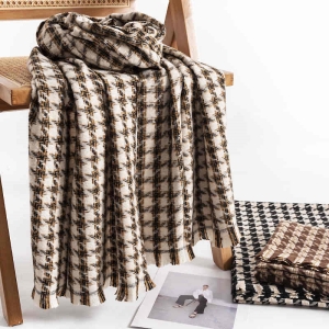 Plaid imitation cashmere scarf woman lengthened warm shawl fashionable commuter cold neck scarf