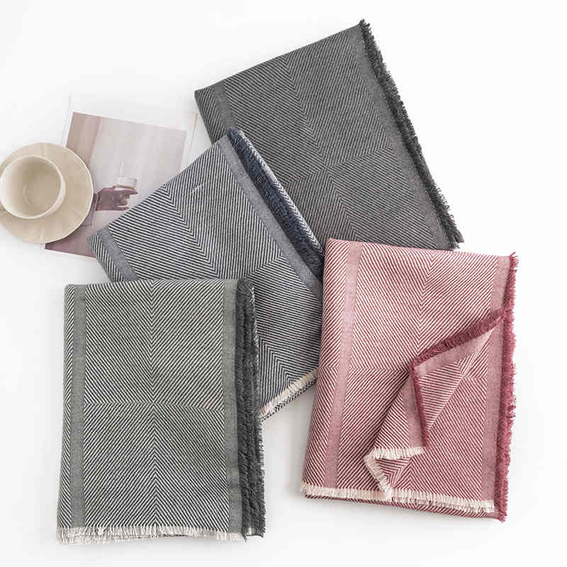 Simple twill imitation cashmere scarf women autumn winter senior feeling warm shawl fashion commuter cold neck scarf