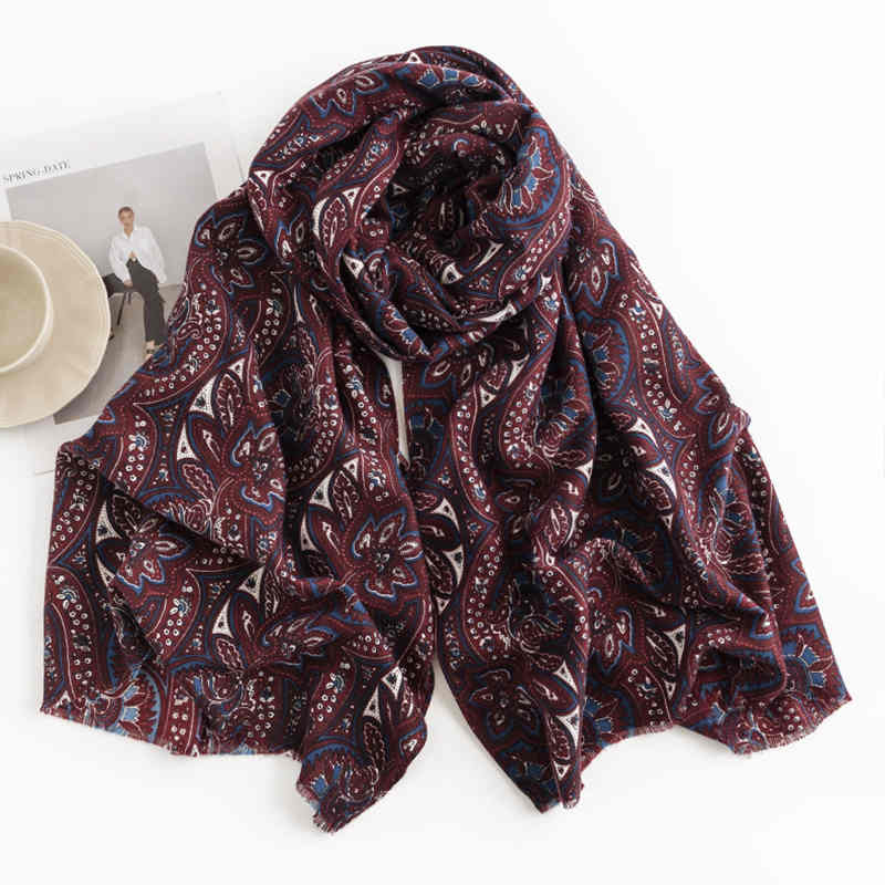 National Wind printed scarf fashion commuter neck scarf elegant advanced sense  warmth cold shawl