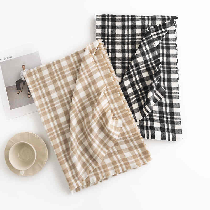Comfortable long twill scarf fashion simple grid warm shawl short must imitation cashmere scarf