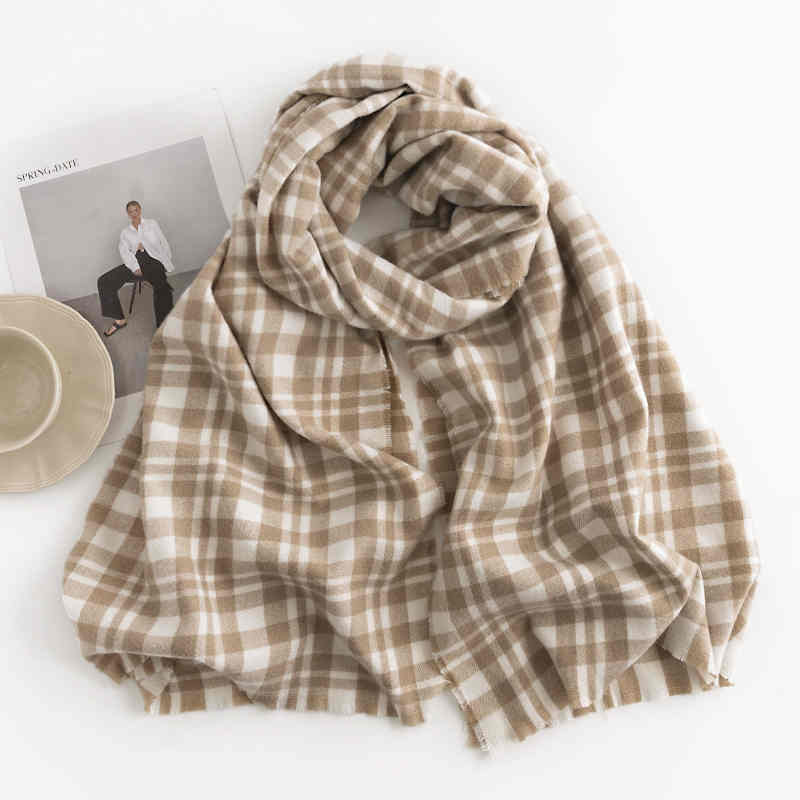 Comfortable long twill scarf fashion simple grid warm shawl short must imitation cashmere scarf