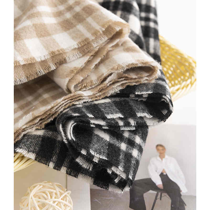Comfortable long twill scarf fashion simple grid warm shawl short must imitation cashmere scarf