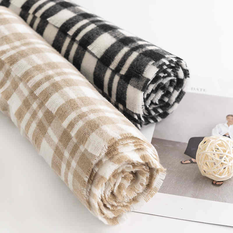 Comfortable long twill scarf fashion simple grid warm shawl short must imitation cashmere scarf