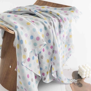 The new printed scarf simple color wave point fashion thin shawl warm sunshade scarf