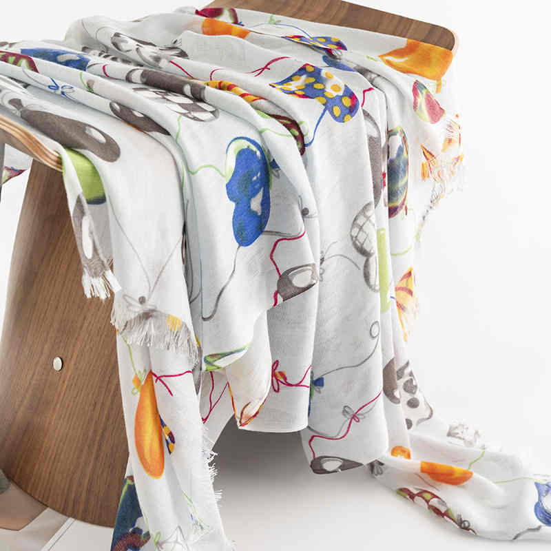 Fresh Air in the long printed scarf personality thin colorful balloons short shawl to keep warm neck scarf