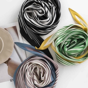 Silk scarves thin Korean version Korean long hair band shawl fresh  sweet professional neck scarf