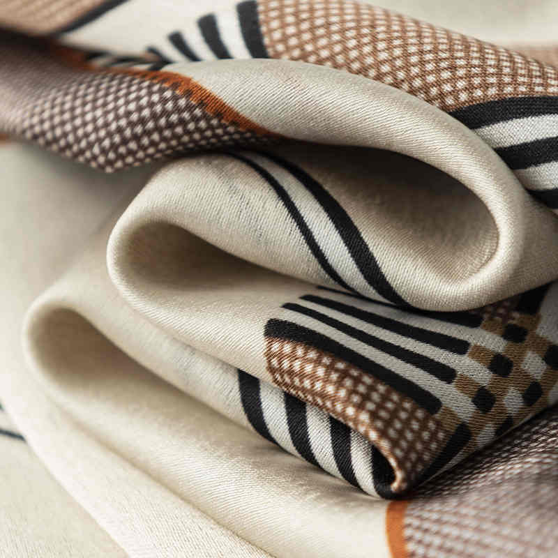 Fashion commuter strip imitation silk scarf simple temperament stripe scarf professional scarf