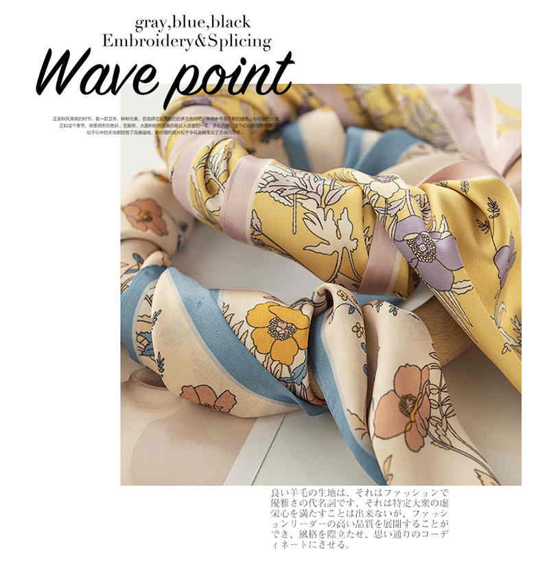 Autumn new style imitation silk scarves simple floral lovely long hair fairy scarves