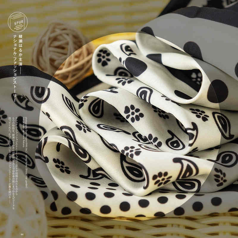 New 2023 silk scarves version soft satin long silk scarves sweet lady long hair ribbon