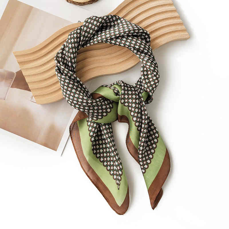 Poster girl retro printed square scarf thin imitation silk scarf neck scarf can be paired with a suit shirt