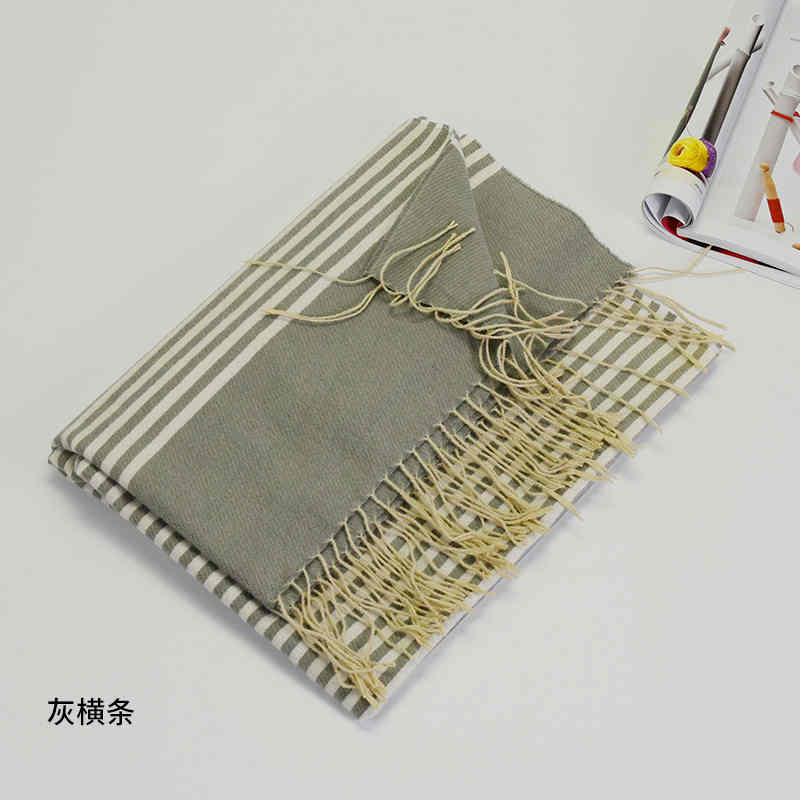 Sweet wind imitation cashmere scarf 2023 new winter scarf warm striped shawl winter scarf
