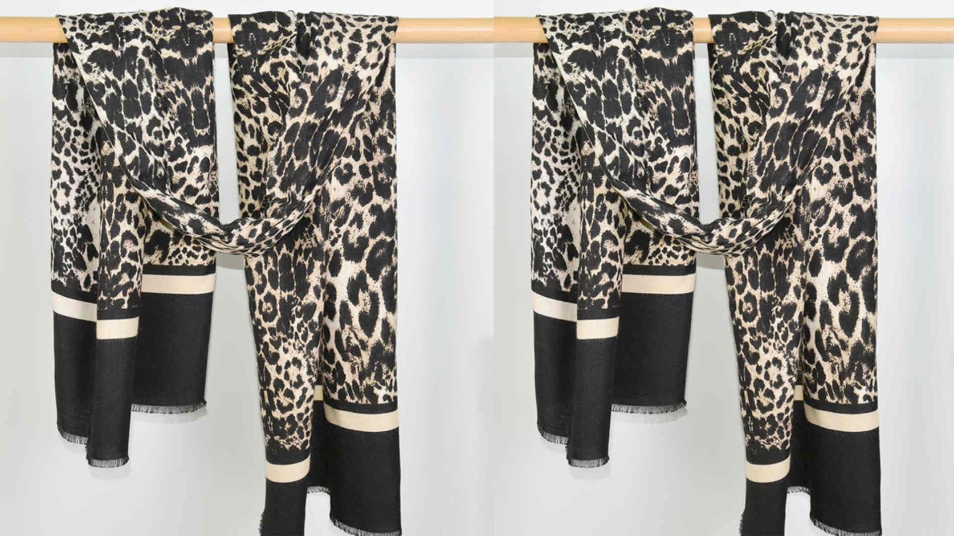Street wind new winter scarf leopard print imitation cashmere scarf warm scarf shawl
