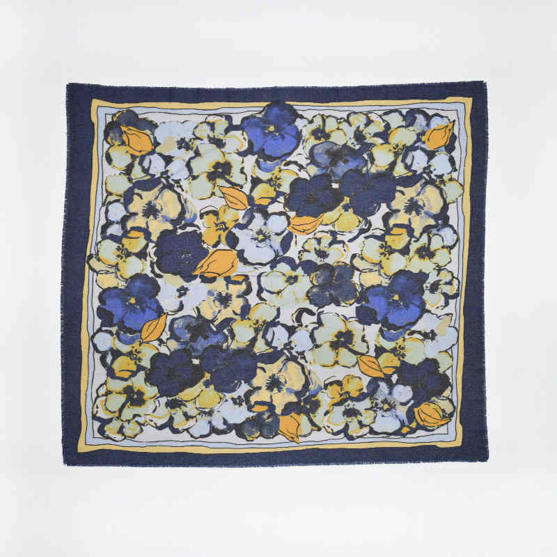 Winter new style square scarf imitation cashmere thermal frame printed ladies scarf shawl