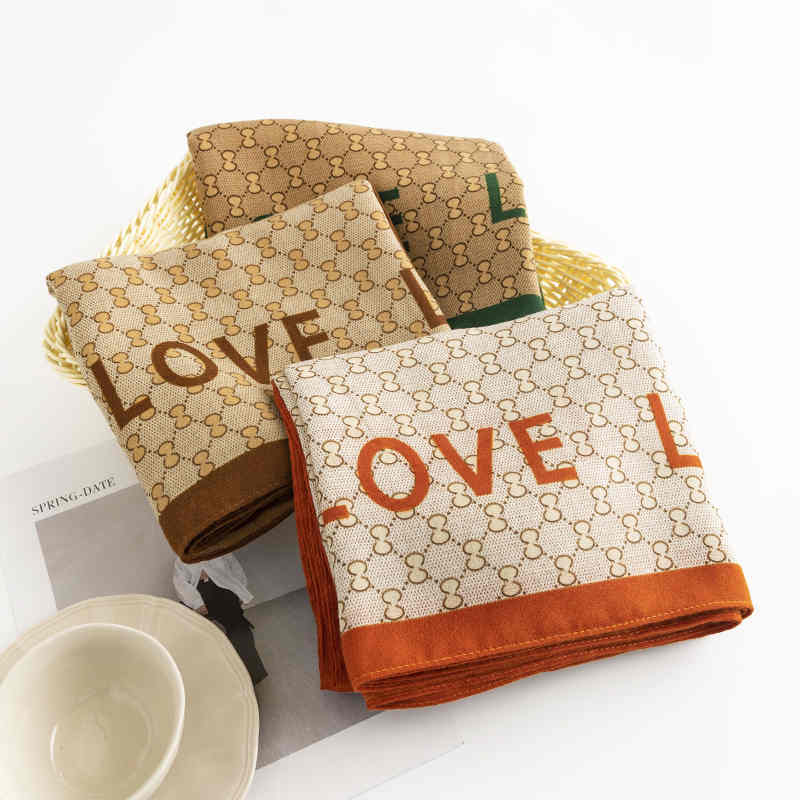 Monogrammed scarf light luxury wind collars neck scarf advanced sense plain lengthening thermal shawl