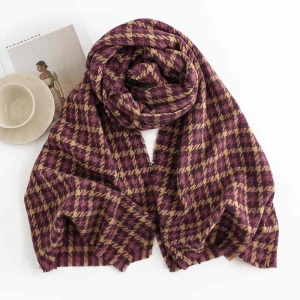 Fashionable warm houndstooth scarf imitation cashmere thickened shawl warm short must personality scarf