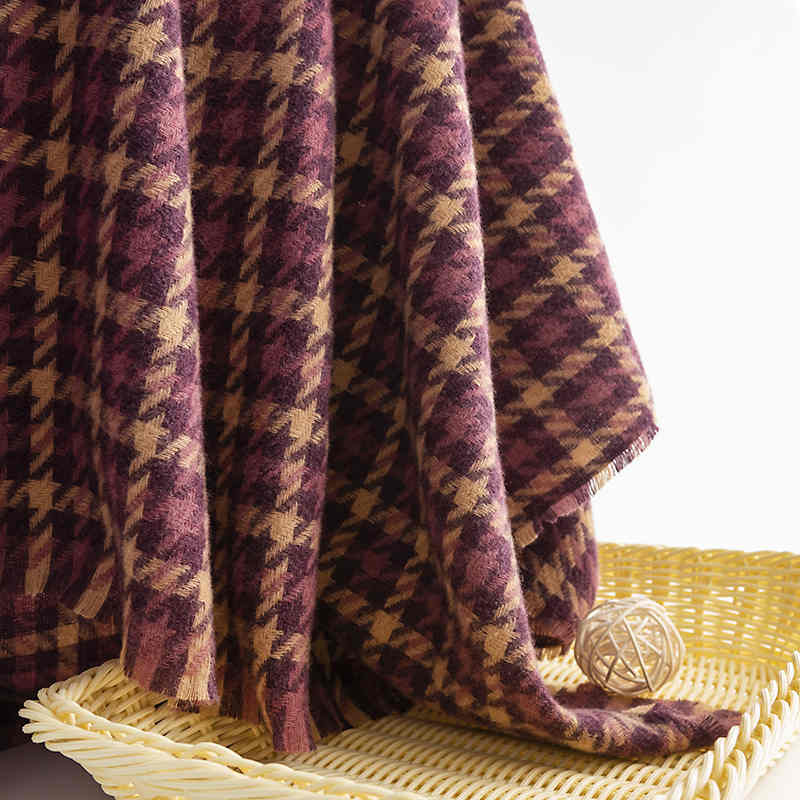 Fashionable warm houndstooth scarf imitation cashmere thickened shawl warm short must personality scarf