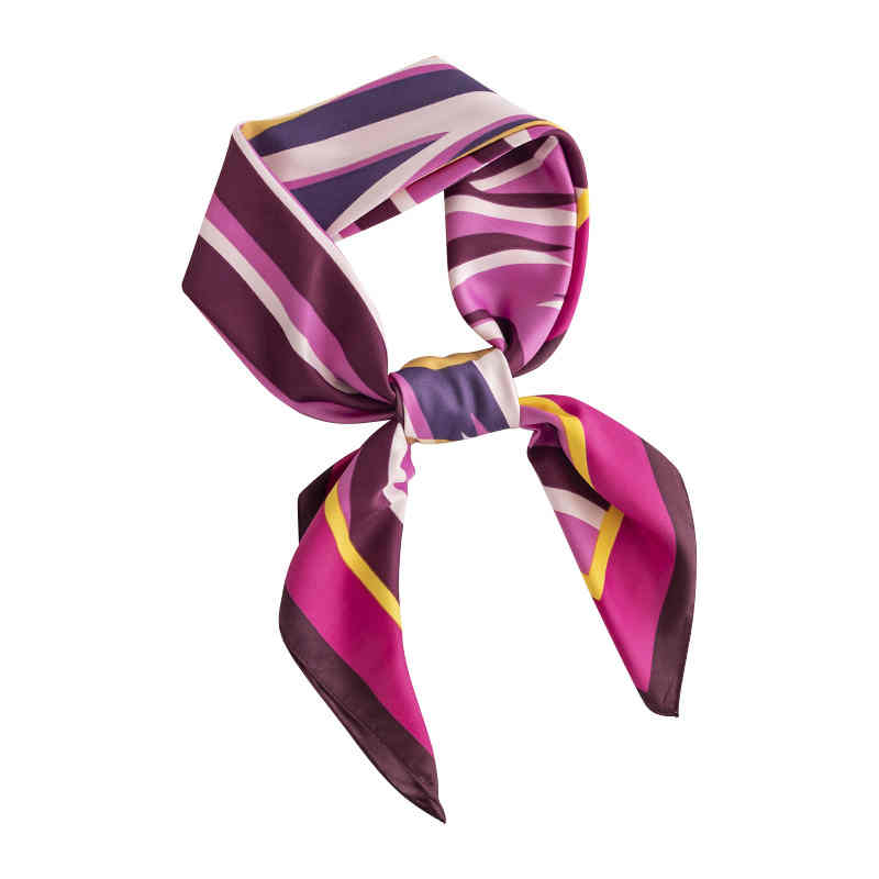 Colorful striped silk scarves fashion commuter pocket scarf elegant light luxury professional scarf scarf woman