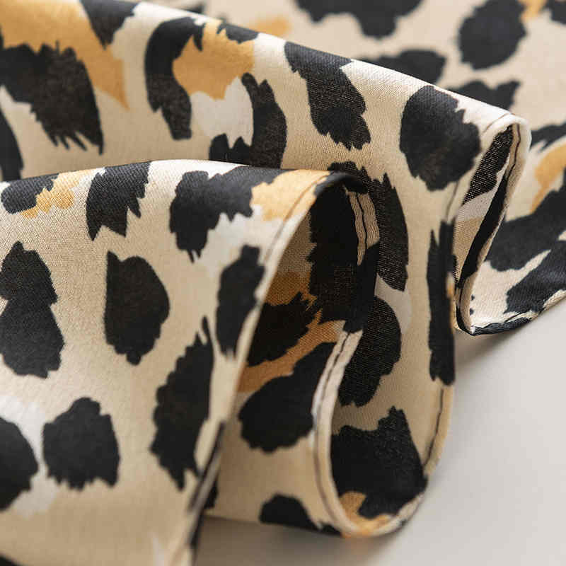 Leopard print silk scarves temperament style printed pocket square scarf fashion commuter ladies professional dress scarf