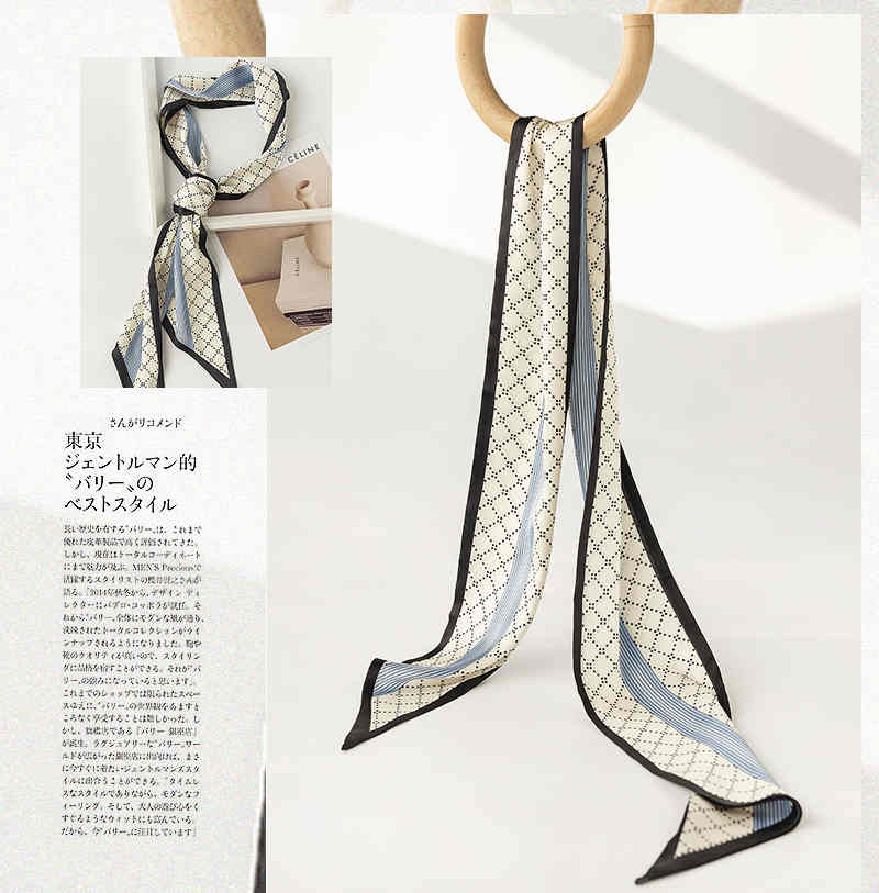 Literary long silk scarves hair band  version  women can be paired  suit shirt scarf