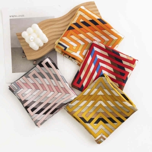 Fashion striped printed pocket square scarf professional wear scarf personality trend simulation silk scarves