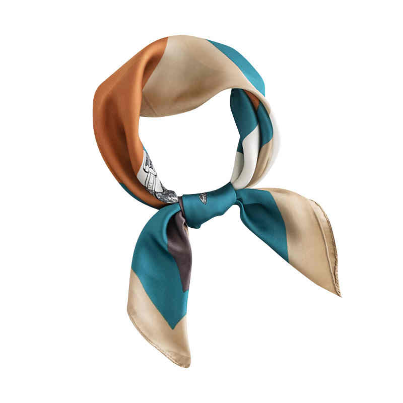 Monochrome printed pocket square scarf simple imitation silk scarf fashion commuter scarf neck scarf