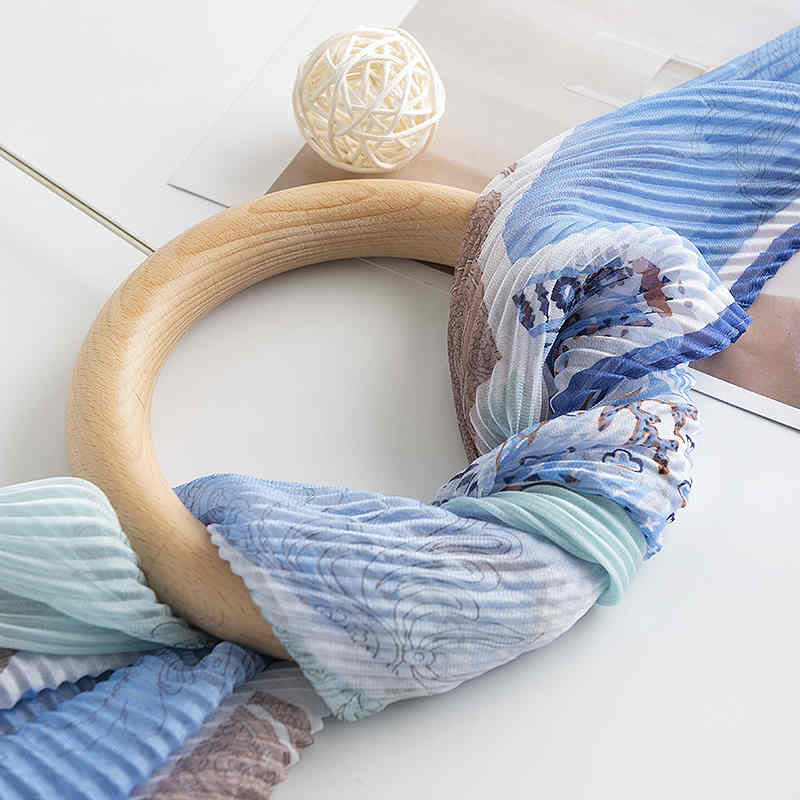 Thin summer scarf fashion imitation silk scarf shawl sunscreen scarf blue beach scarf scarf