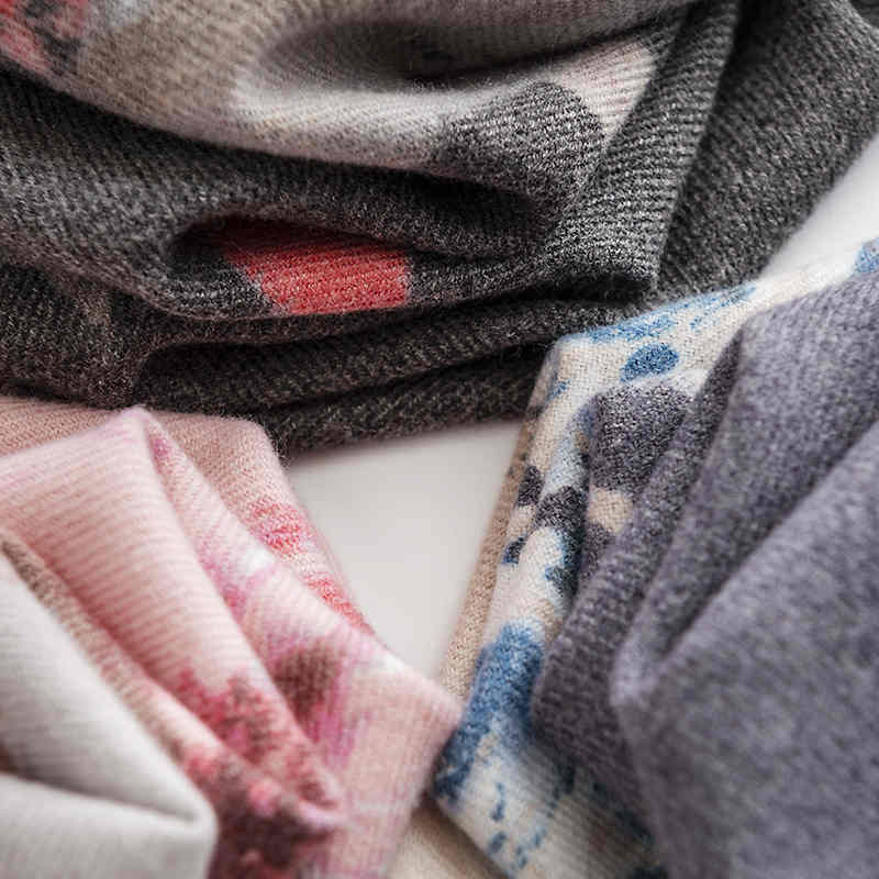 Personalized fashion skull print scarf imitation cashmere twill flower shawl soft thermal bandana