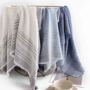 Striped tassels vintage faux cashmere scarves winter commuter neck collars simple elegant warm shawl