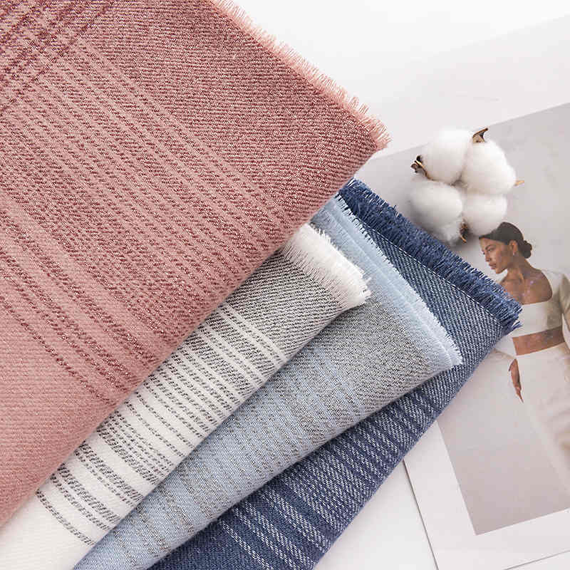Striped tassels vintage faux cashmere scarves winter commuter neck collars simple elegant warm shawl