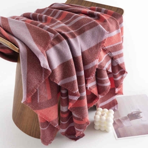 Vintage color matching cashmere scarf female commuter cold proof neck scarf lines light luxury wind warm shawl