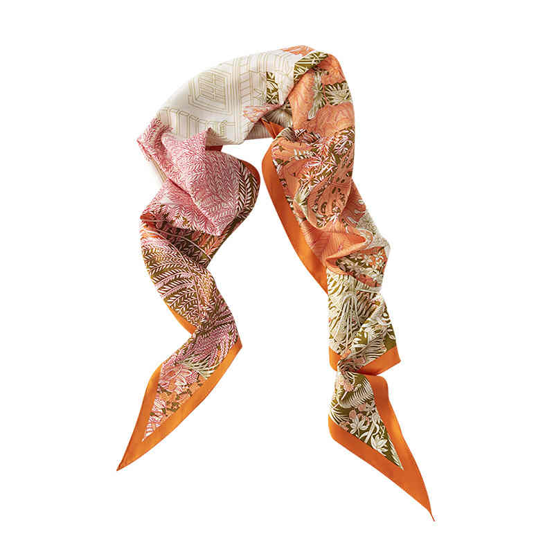 Retro twill diamond shaped silk scarves new fashion neck scarf ladies elegant small shawl
