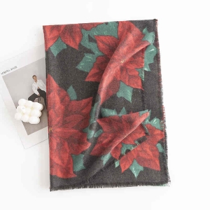 Retro national wind big flower fashion imitation cashmere scarf thermal printing shawl shawl lady scarf