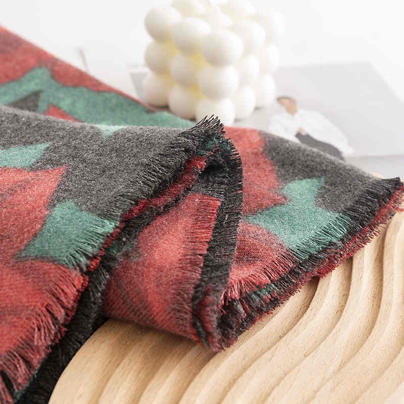 Retro national wind big flower fashion imitation cashmere scarf thermal printing shawl shawl lady scarf
