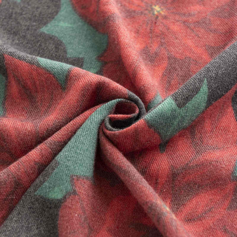 Retro national wind big flower fashion imitation cashmere scarf thermal printing shawl shawl lady scarf