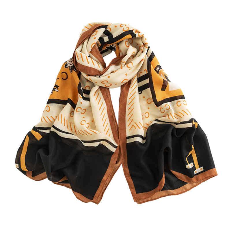 C printed scarf fashionable commuter collars neck scarf light luxury elegant warm shawl