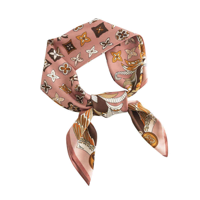Floral print pocket square scarf elegant tie in professional dress scarf fashion commuter simulation silk scarves