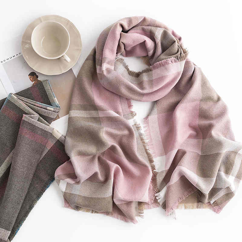 Fashion OL imitation cashmere scarf female twill tassel neck neck elegant temperament warm warm shawl