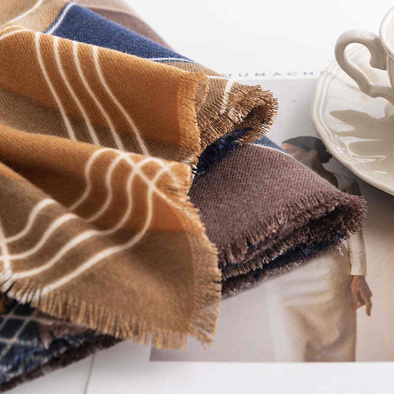 Fashion scarf new style open beard short tassel printed shawl soft warm shawl