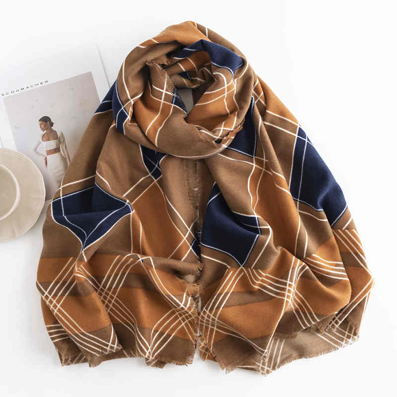 Fashion scarf new style open beard short tassel printed shawl soft warm shawl