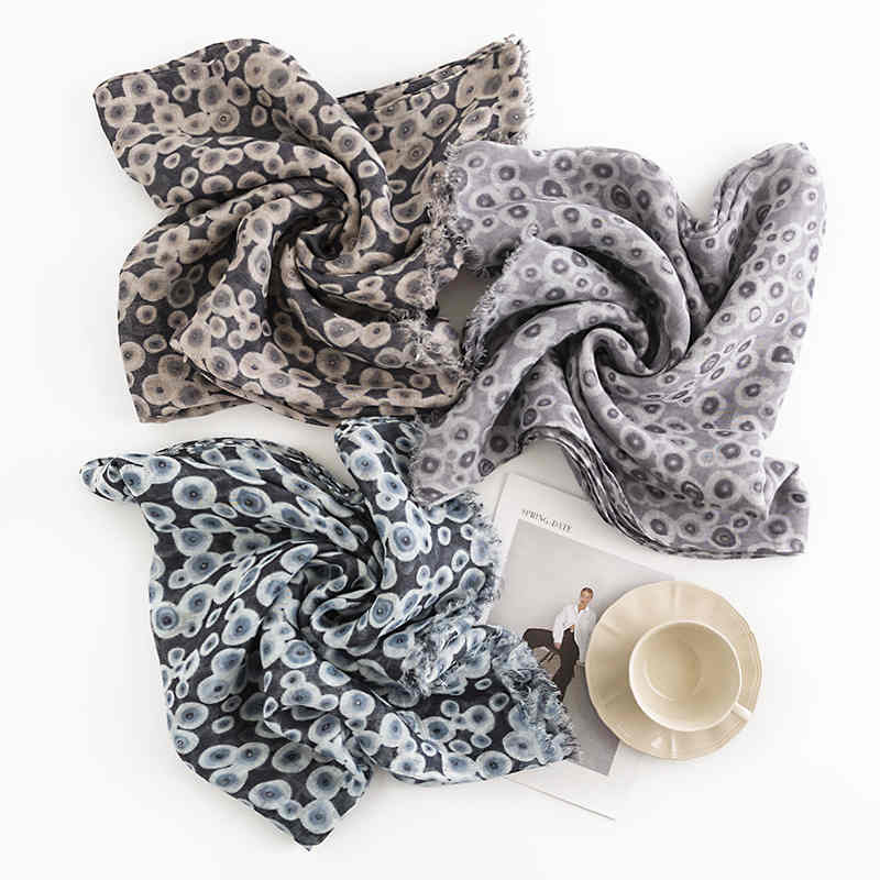 2023 new fashion cotton and linen short beard scarf in the long shade warm shawl tie in neck scarf