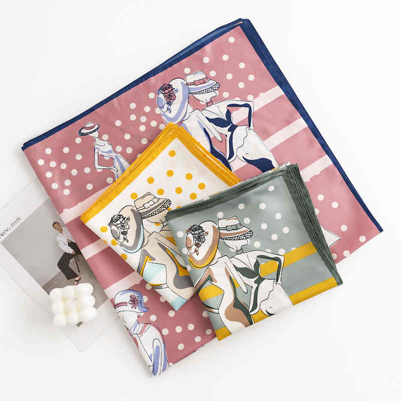 Socialite printed circle imitation silk scarves fashionable commuter professional dress scarf elegant tiein small scarf woman