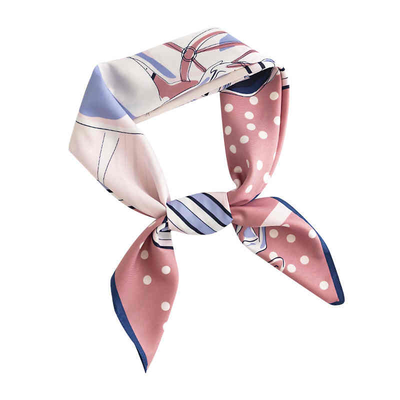 Socialite printed circle imitation silk scarves fashionable commuter professional dress scarf elegant tiein small scarf woman