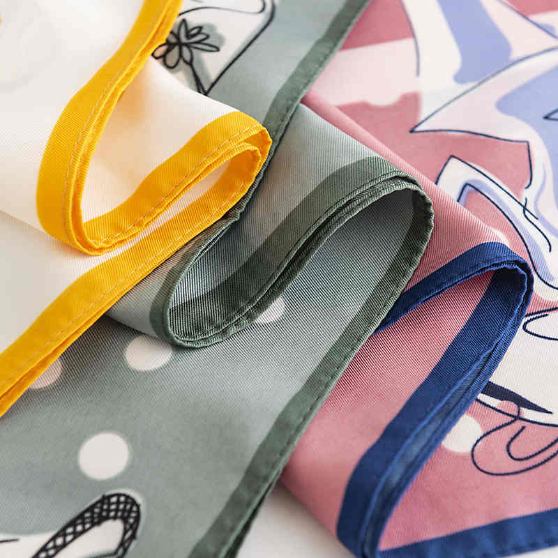 Socialite printed circle imitation silk scarves fashionable commuter professional dress scarf elegant tiein small scarf woman