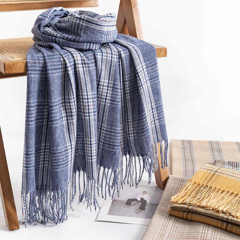 Street imitation cashmere scarf fashion commuter cross border scarf woman simple tie in neck warm shawl