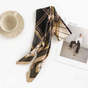 New pattern imitation silk scarves fashionable commuter pocket square printed elegant light luxury professional style scarf
