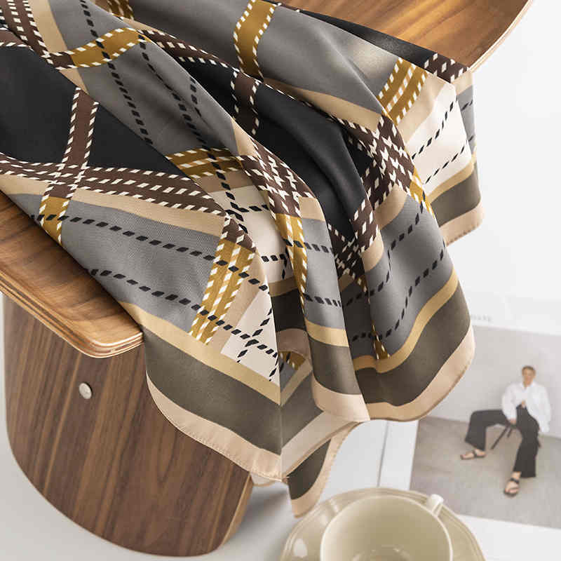 New pattern imitation silk scarves fashionable commuter pocket square printed elegant light luxury professional style scarf
