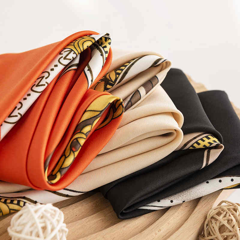 Printed chain pattern simulation silk scarf fashion commuter scarf scarf pocket square