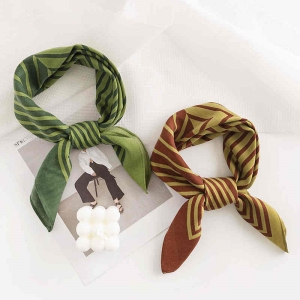 Imitation silk scarf fashion tiein pocket square scarf printed stripes professional scarf sunblock scarf woman
