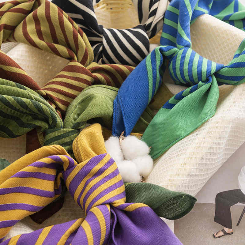 Imitation silk scarf fashion tiein pocket square scarf printed stripes professional scarf sunblock scarf woman